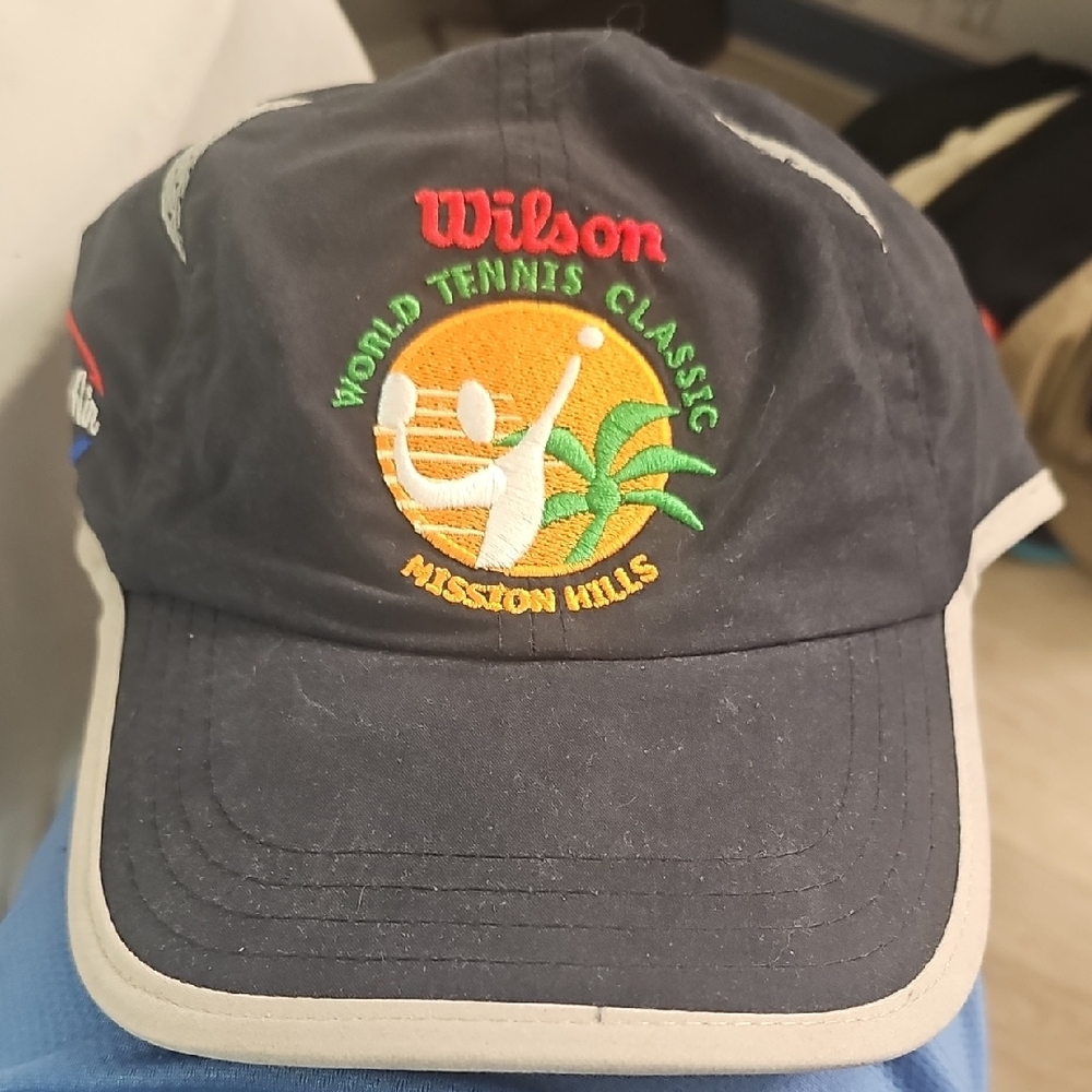 Wilson Black Tennis Cap Embroidered World Tennis Classic Mission Hills w/ Tags